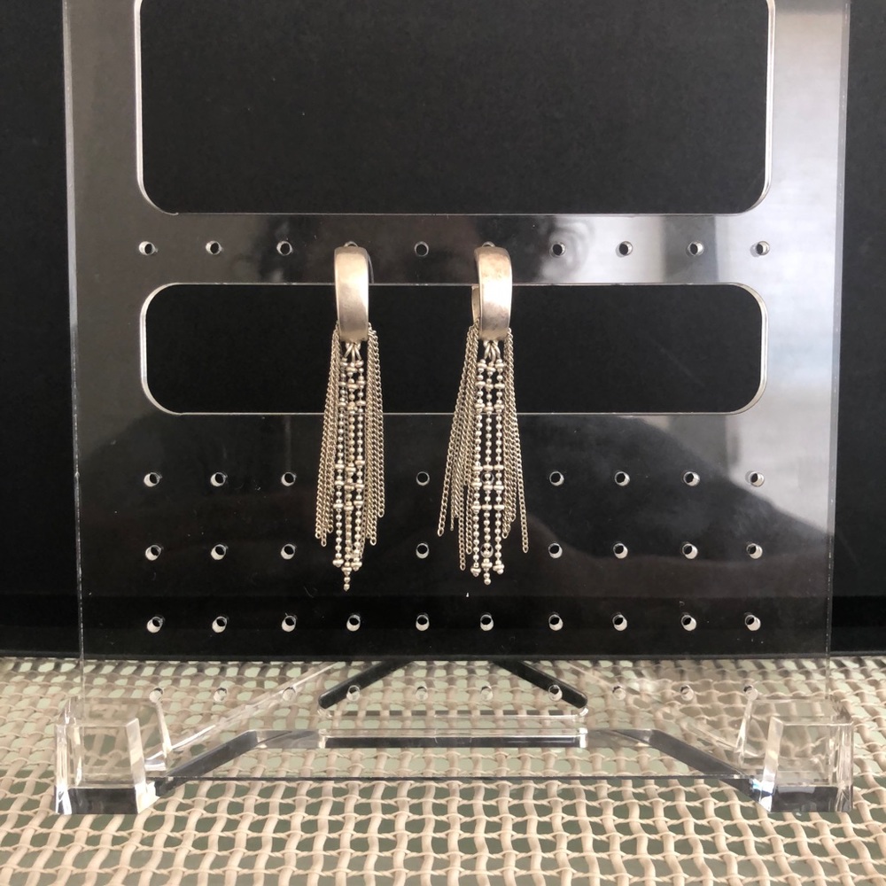 Kenneth Cole Chic Grayish Silver Chain Earrings
